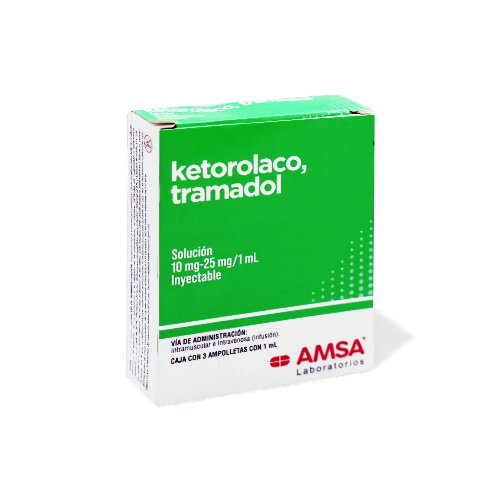 Ketorolaco/ Tramadol Inyectable 3 ampolletas
