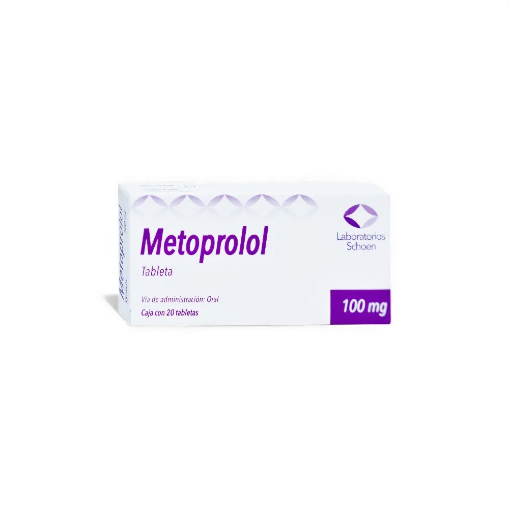 Metoprolol 100 mg 20 Tabletas